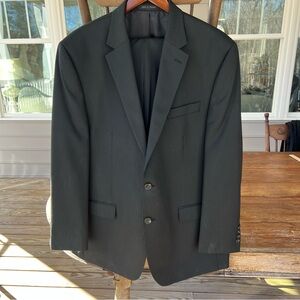 Chaps Suit Men’s Black Pin Stripe Jacket 44R Pants 36W 30L